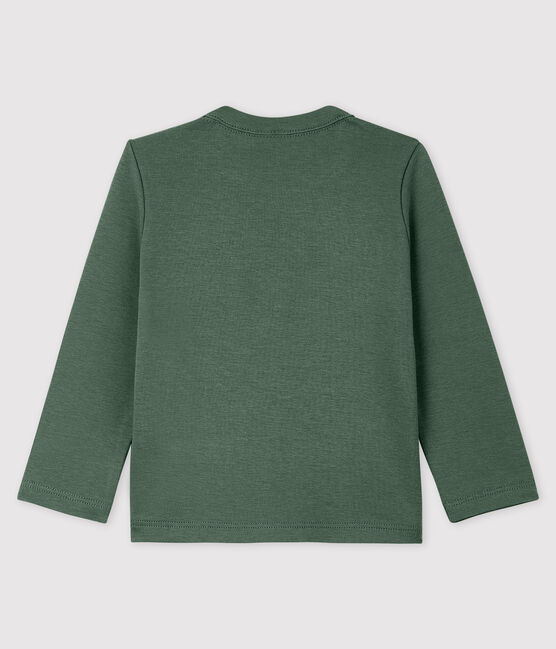 Katoenen T-shirt met lange mouwen voor babyjongens groen VALLEE