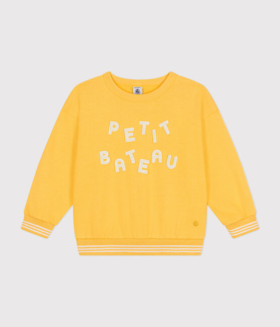 Sweatshirt en molleton enfant fille / garçon jaune DAISY