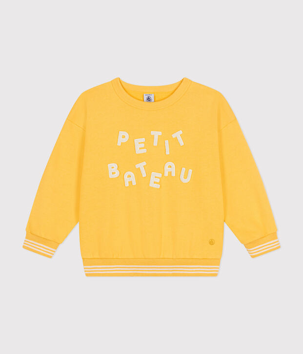 Fleece sweatshirt voor jongens/meisjes geel