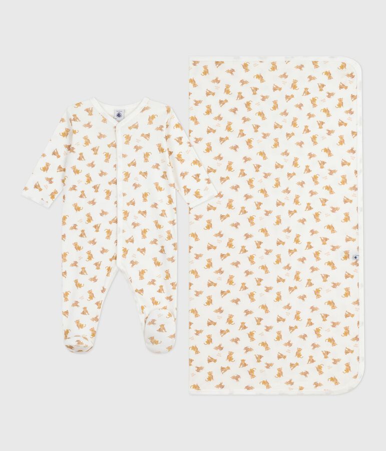Cadeauset babypyjama van katoen met luipaardprint multicouleur