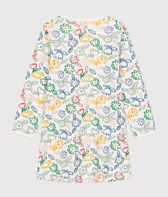 Chemise de nuit en coton motif fleurs enfant blanc MARSHMALLOW/blanc MULTICO
