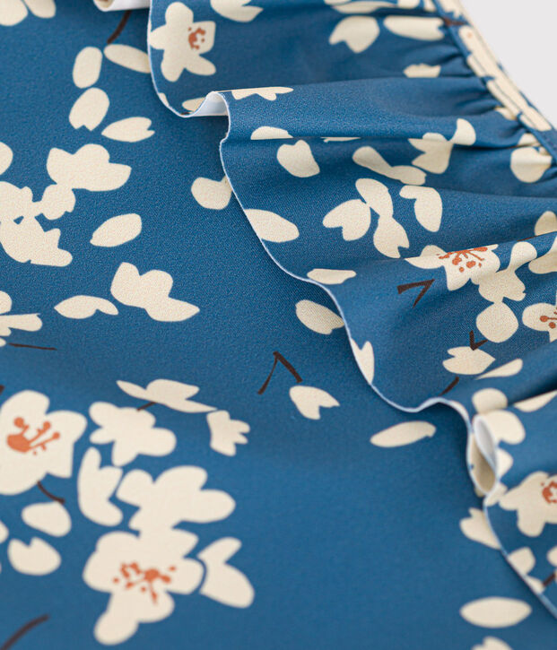 Meisjesbadpak uit 1 stuk met print blauw/multicouleur