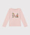 T-shirt met lange mouwen van ribstof voor meisjes roze SALINE