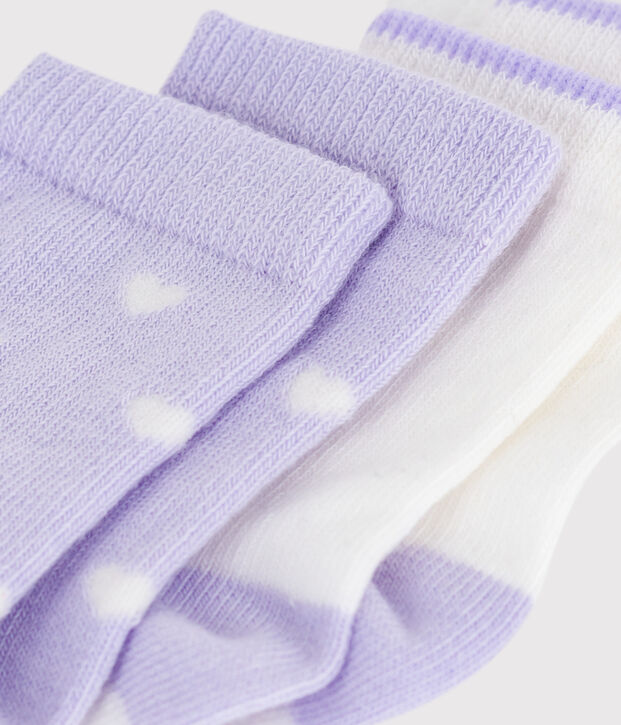 2 paires de chaussettes b&eacute;b&eacute; en coton imprim&eacute; c&oelig;urs multicouleur