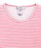 dames• tee-shirtmet lange mouwen in katoen/wol roze CHEEK/wit MARSHMALLOW