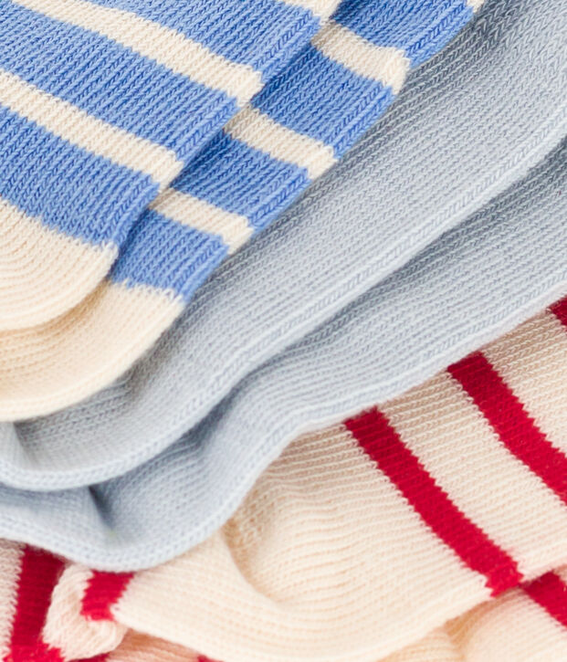 Lot de 3 paires de chaussettes rayures en jersey de coton b&eacute;b&eacute; multicouleur