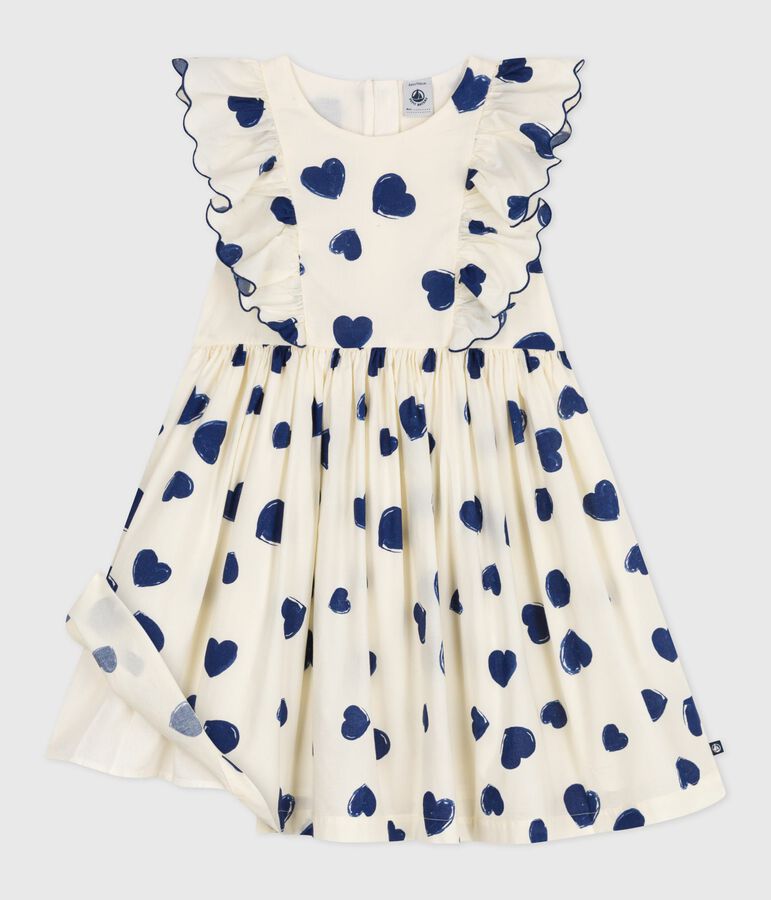 Robe enfant sans manche en coton bleu/bleu
