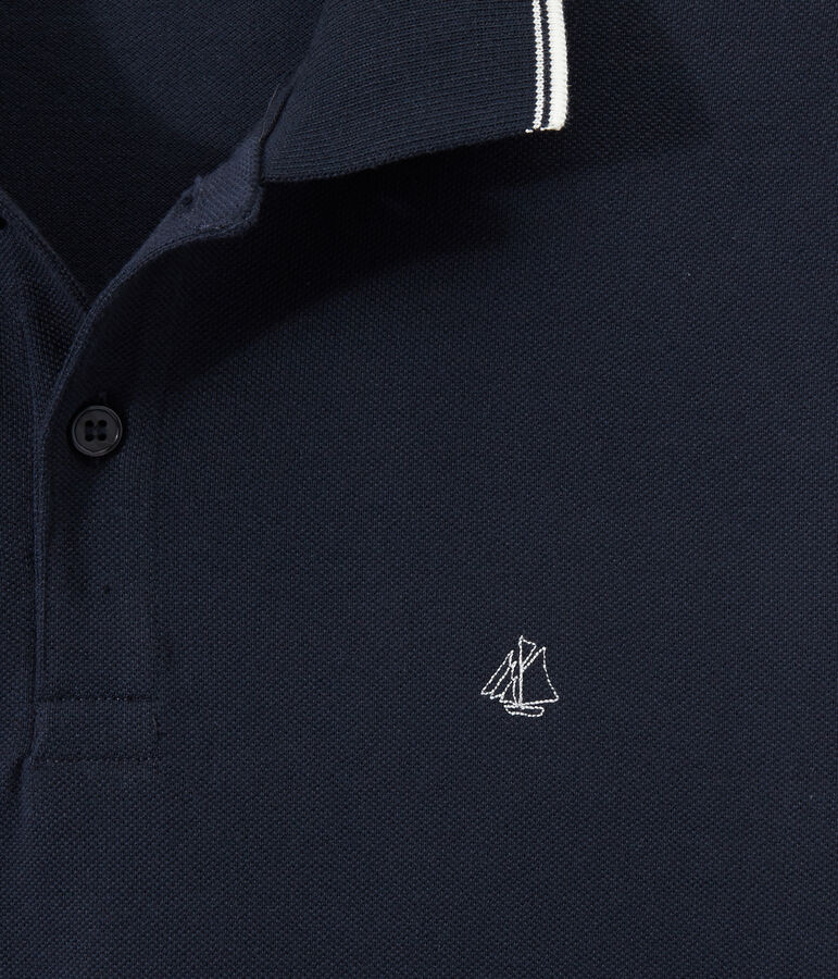 Polo manches courtes homme bleu