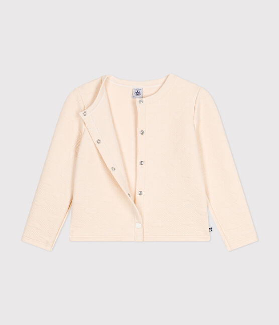 Cardigan van tubic voor meisjes ecru AVALANCHE