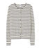 Gestreepte damescardigan beige COQUILLE/blauw SMOKING