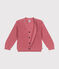 Cardigan voor meisjes in katoen roze ROSEWOOD