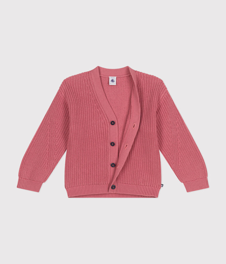 Cardigan voor meisjes in katoen roze ROSEWOOD