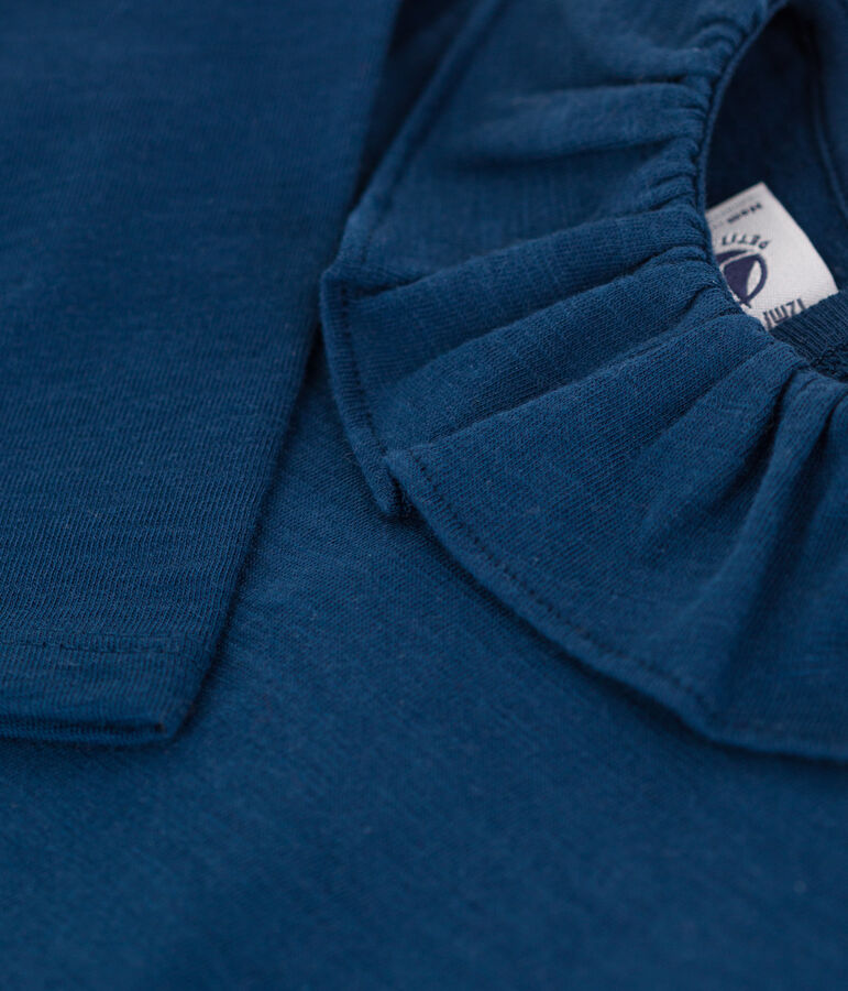 Gevlamde blouse met lange mouwen in jersey voor baby's blauw INCOGNITO