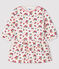 Jurk met lange mouwen babymeisje wit MARSHMALLOW/wit MULTICO