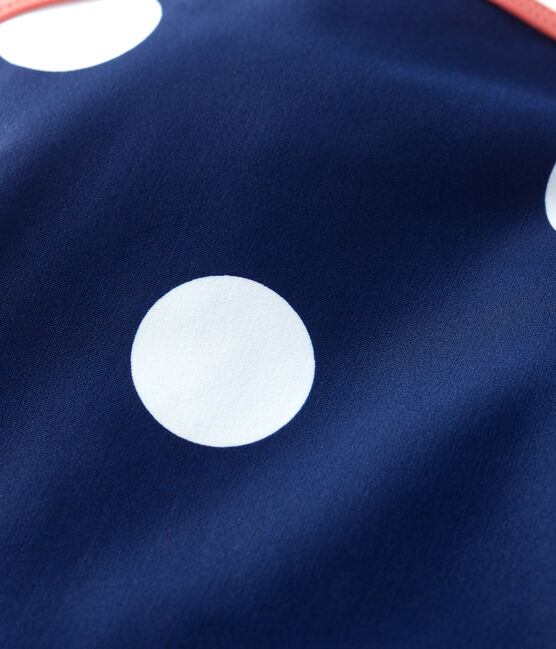 Ecoverantwoord babybadpak uit 1 deel blauw MEDIEVAL/wit MARSHMALLOW