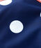 Ecoverantwoord babybadpak uit 1 deel blauw MEDIEVAL/wit MARSHMALLOW