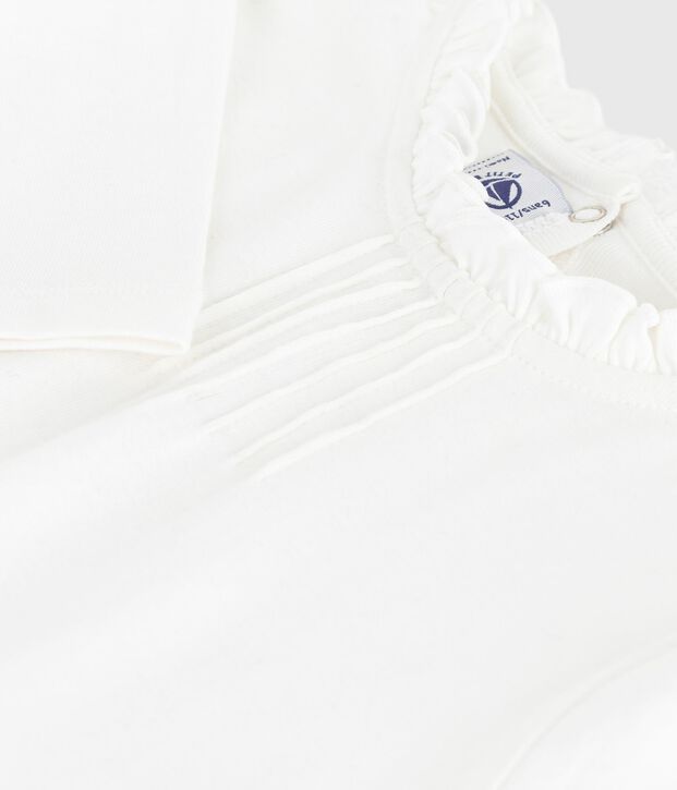 Tee-shirt enfant manches longues en coton uni blanc