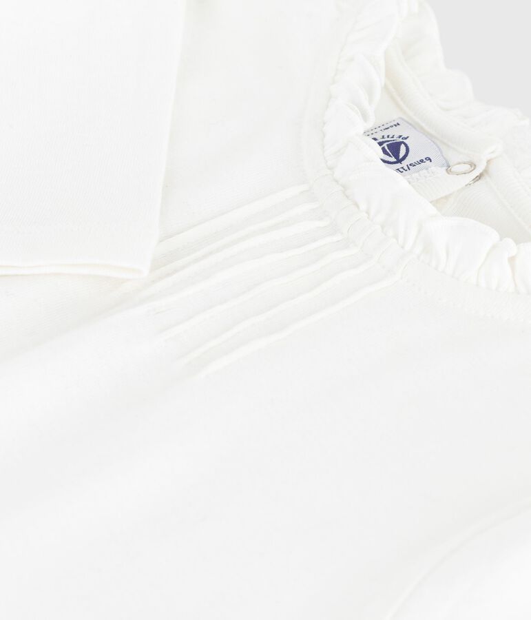 Tee-shirt enfant manches longues en coton uni blanc