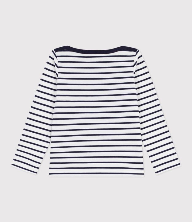 Marini&egrave;re iconique enfant en coton &eacute;pais blanc/bleu