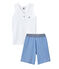 Pyjashort wit ECUME/blauw PERSE