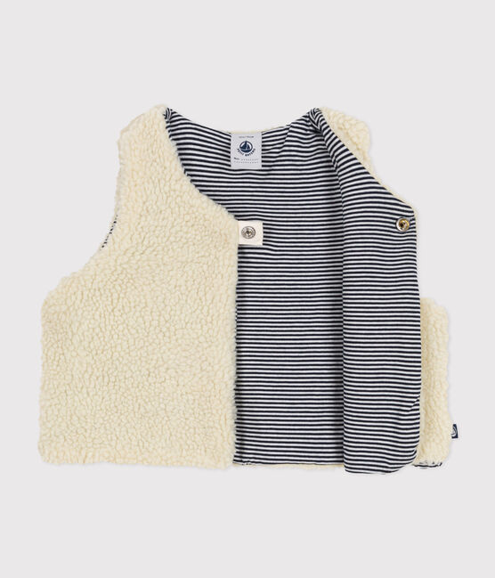 Veste sans manche en sherpa bébé écru AVALANCHE
