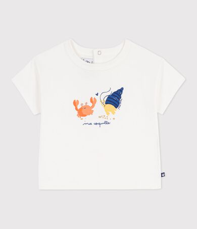 Katoenen baby-T-shirt met korte mouwen en meeuwmotiefje
