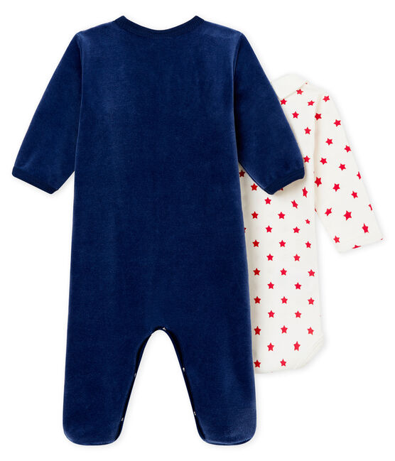 Fluwelen pyjama en body in gebreide stof voor babyjongens variante 1