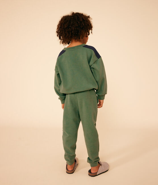 Sweatshirt in fleece voor jongens groen CROCO