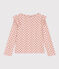 T-shirt met lange mouwen uit katoen voor meisjes roze SALINE/wit MULTICO