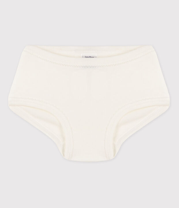 Culotte petite fille en coton blanc