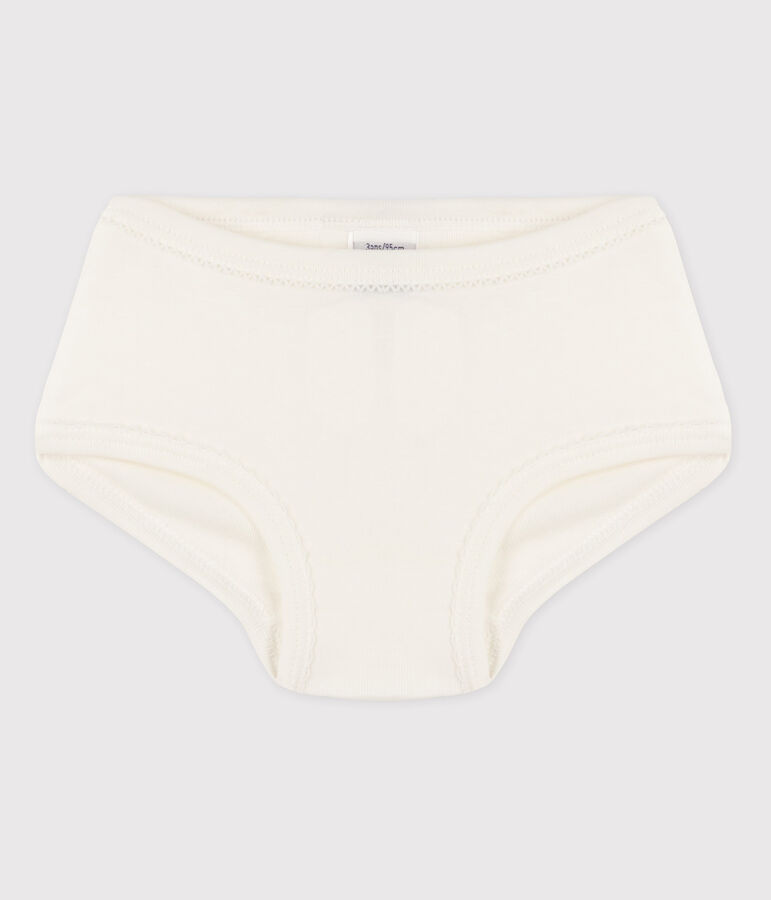 Culotte petite fille en coton blanc