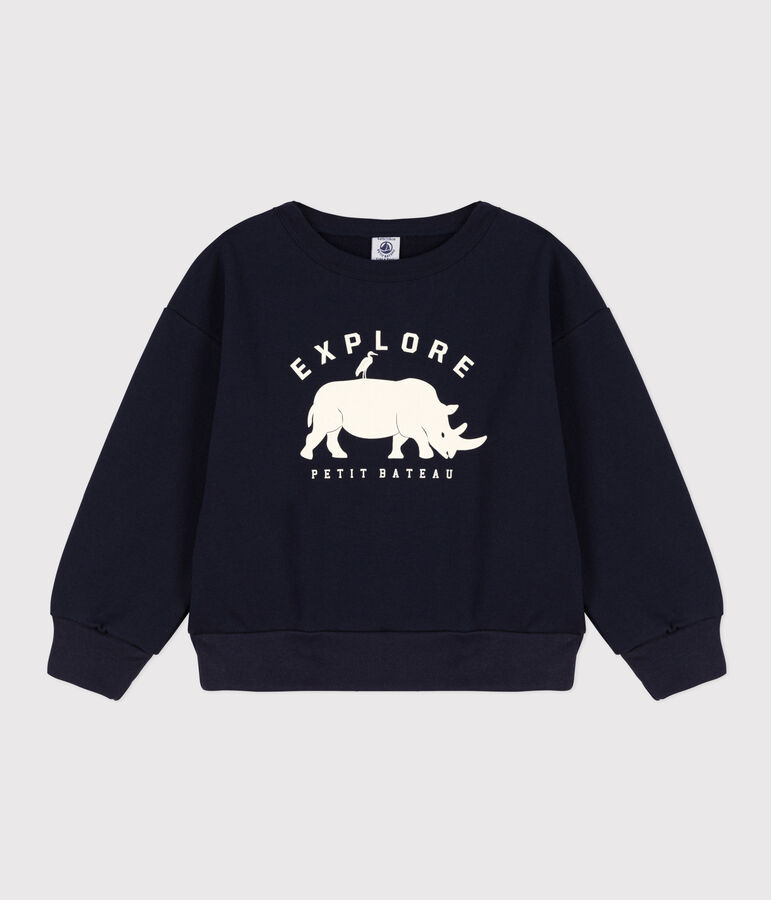 Sweatshirt en molleton enfant gar&ccedil;on bleu SMOKING