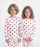 Pyjama fille imprim&eacute; c&oelig;urs en c&ocirc;te blanc/rouge