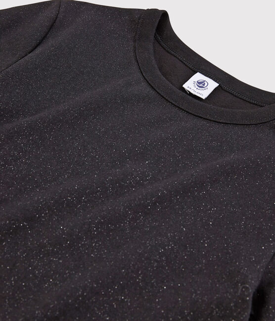 Iconisch Dames T-shirt met ronde hals zwart NOIR/ ARGENT