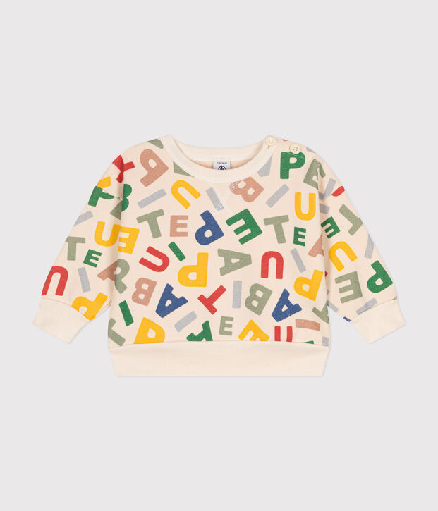 Sweatshirt en molleton b&eacute;b&eacute; &eacute;cru/multicouleur