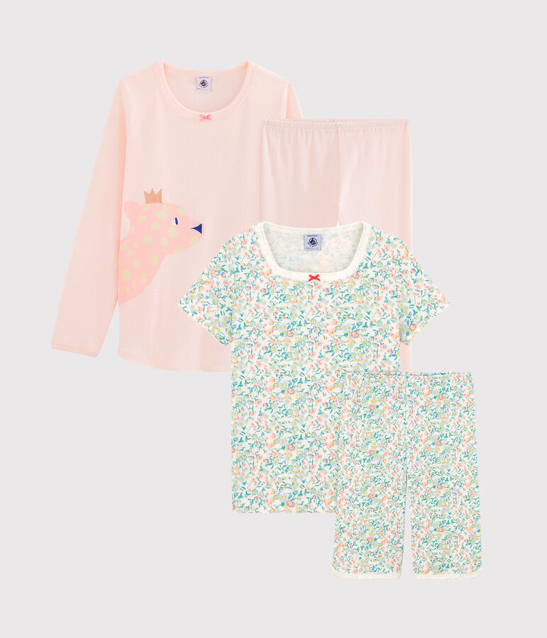 Set met korte pyjama en pyjama voor meisjes multicouleur