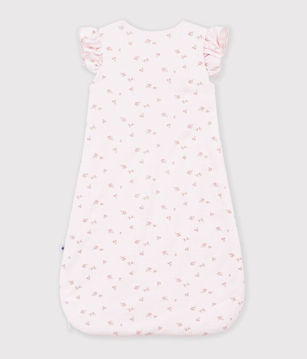Fluwelen babytrappelzakje met bloemenprint TOG 3 roze/multicouleur