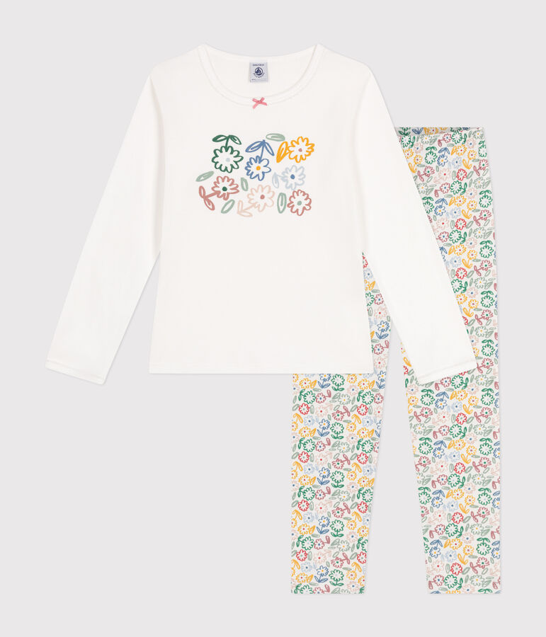 Katoenen pyjama voor kinderen wit/multicouleur