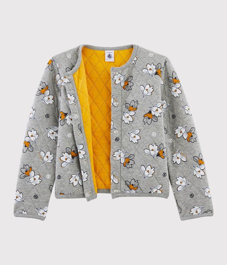 Cardigan en tubique enfant fille gris/multicouleur