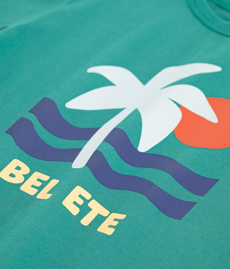 Katoenen T-shirt met korte mouwen voor kinderen groen