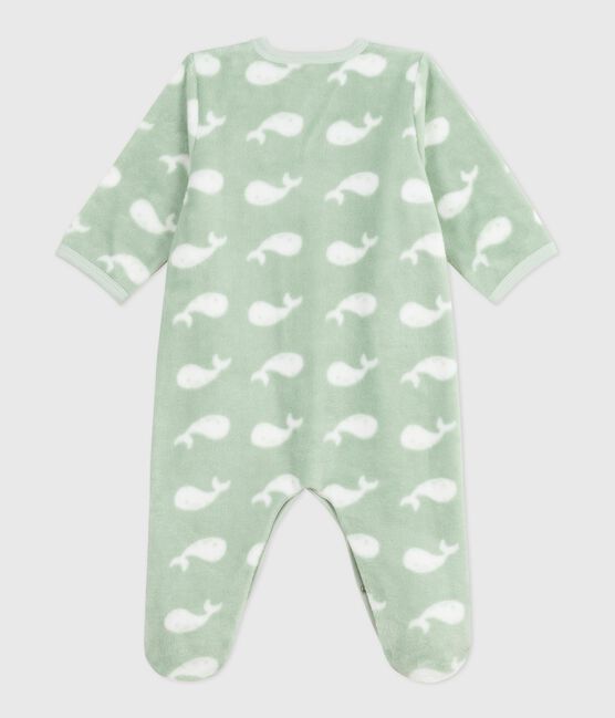 Overpyama in fleece voor de winter met walvismotief voor baby's SAULE/ MARSHMALLOW