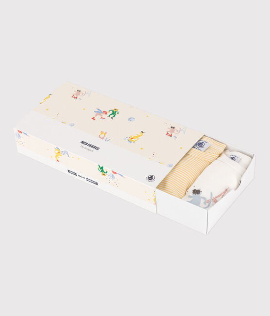 Set van 5 katoenen body's met lange mouwen met Parijs-print variante 1