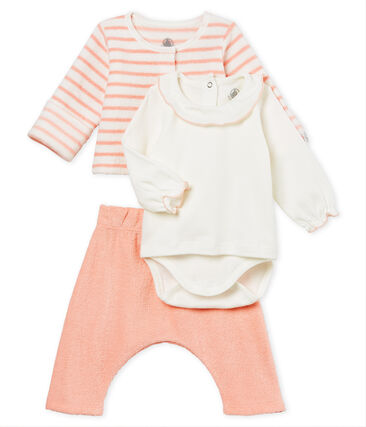 Ensemble 3 Pieces Bebe Fille Marshmallow Rosako Petit Bateau