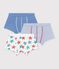 Lot de boxers ceinture collet&eacute;e enfant en coton imprim&eacute; &eacute;toiles multicouleur