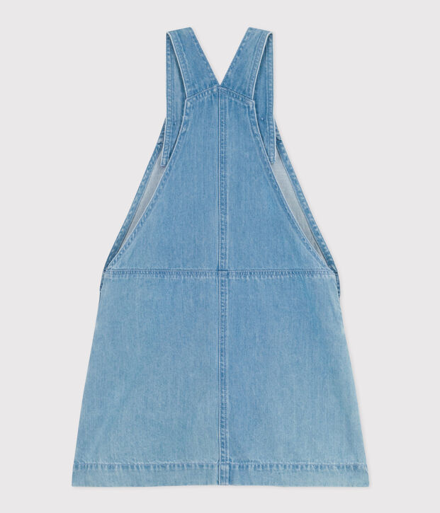 Salopettejurk van licht denim voor meisjes blauw