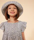 Capeline en gaze de coton fleurs bleues enfant fille