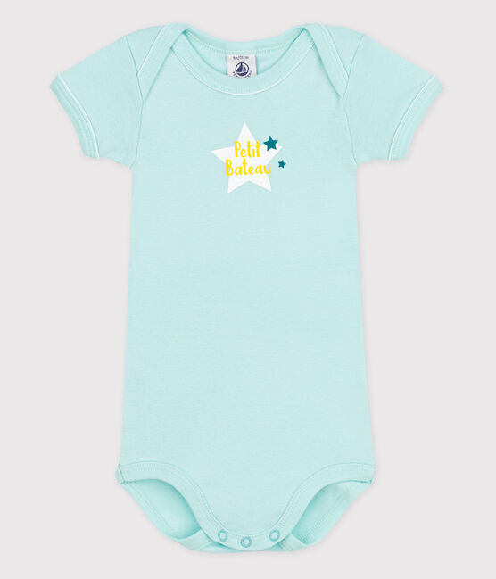 Babybody met korte mouwen blauw VERGLAS