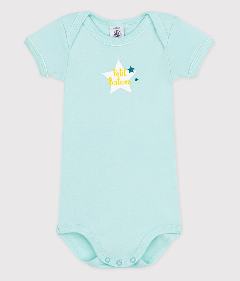Babybody met korte mouwen blauw