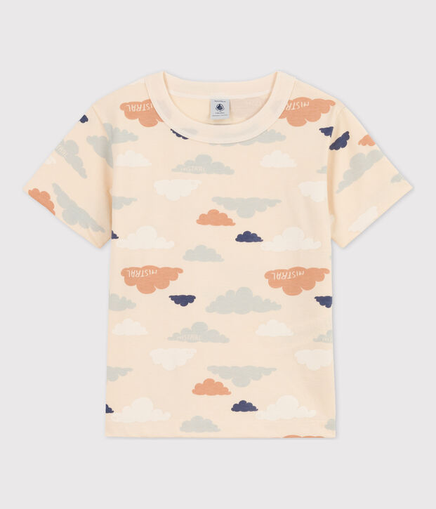 T-shirt met print en korte mouwen voor jongens ecru/multicouleur