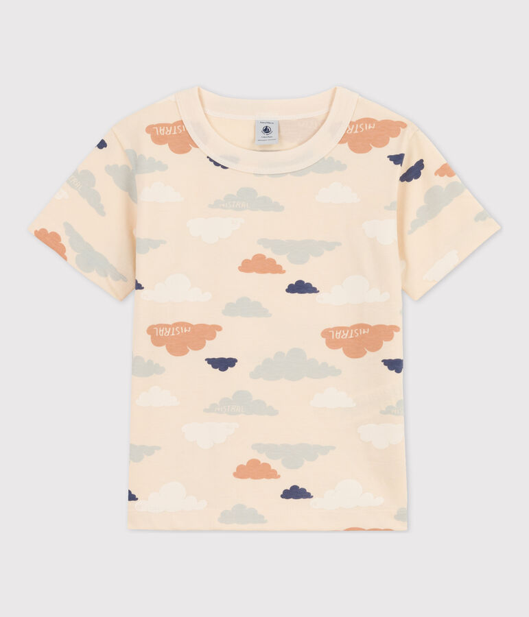 T-shirt met print en korte mouwen voor jongens ecru/multicouleur